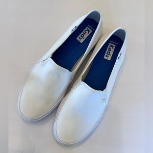 Keds Classic White Canvas Slip-Ons - US 8.5